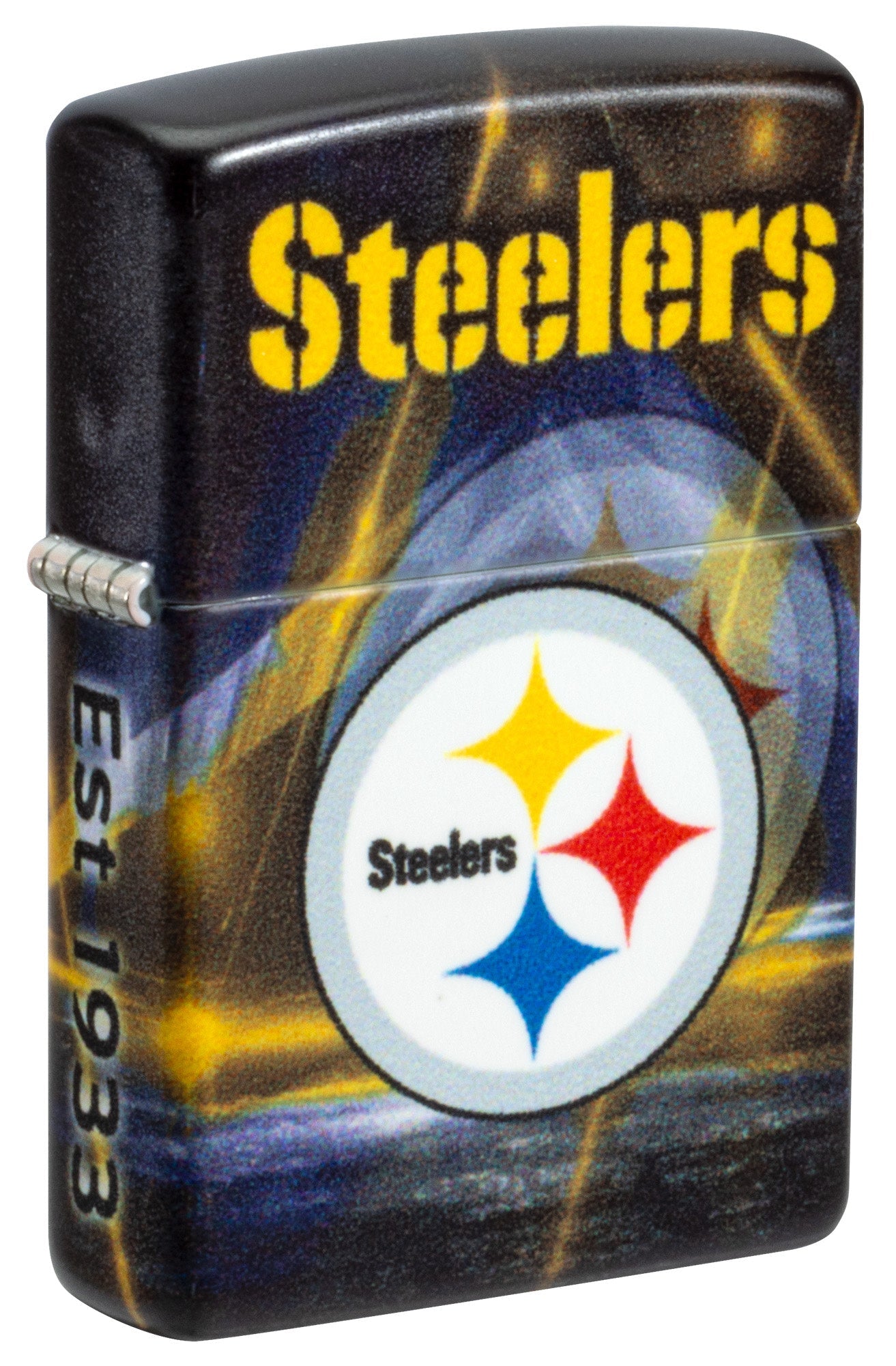 Zippo NFL Pittsburgh Steelers Team Spirit Design Black Matte Windproof Lighter
