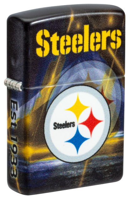 Zippo NFL Pittsburgh Steelers Team Spirit Design Black Matte Windproof Lighter