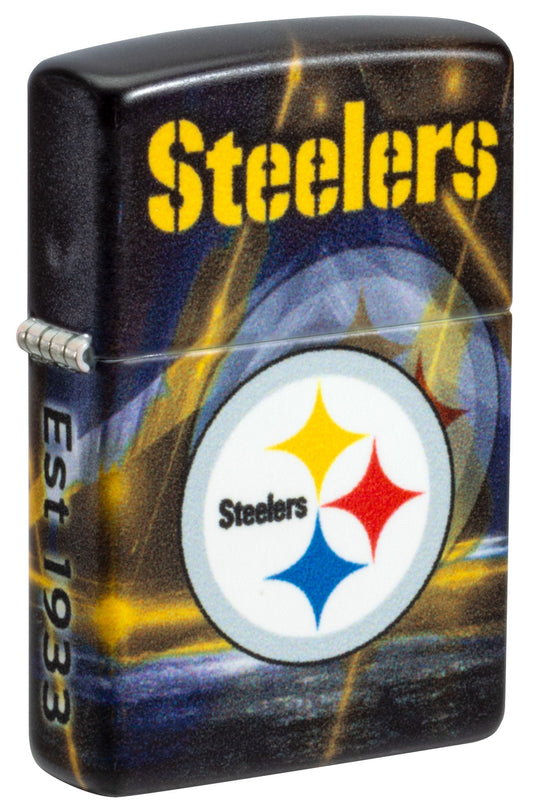 Zippo NFL Pittsburgh Steelers Team Spirit Design Black Matte Windproof Lighter