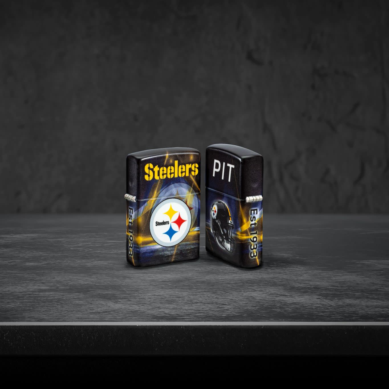 Zippo NFL Pittsburgh Steelers Team Spirit Design Black Matte Windproof Lighter