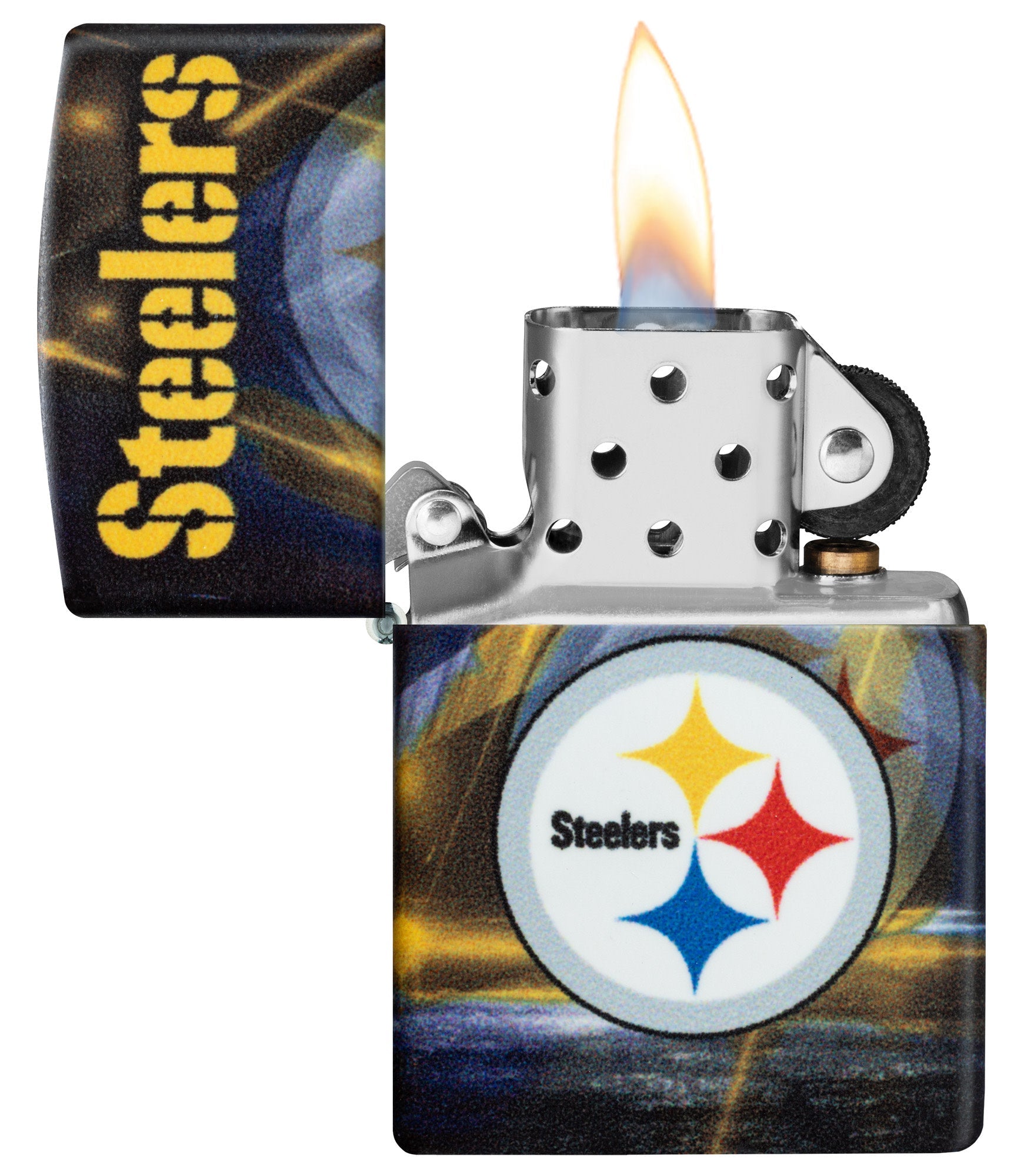 Zippo NFL Pittsburgh Steelers Team Spirit Design Black Matte Windproof Lighter