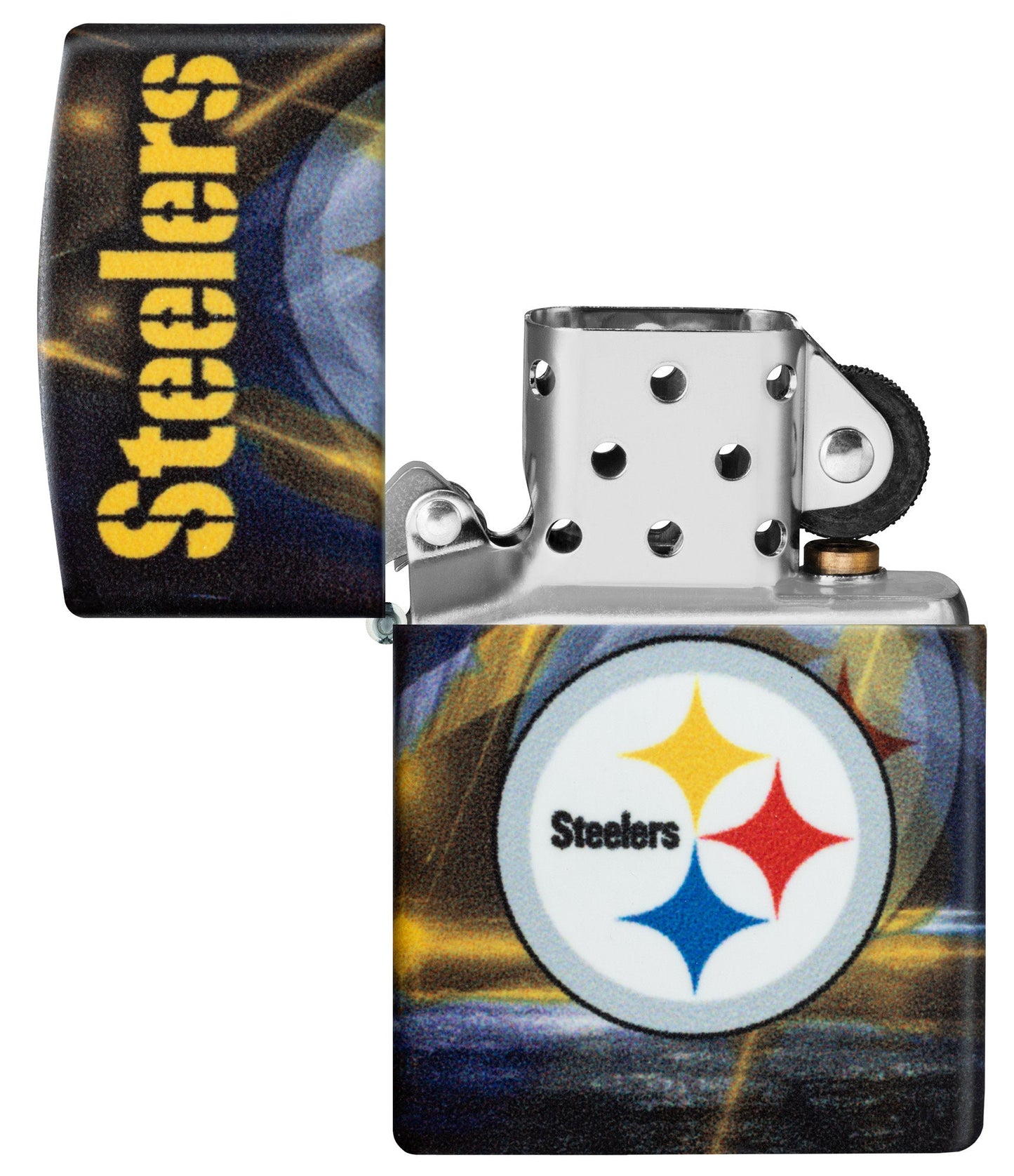 Zippo NFL Pittsburgh Steelers Team Spirit Design Black Matte Windproof Lighter