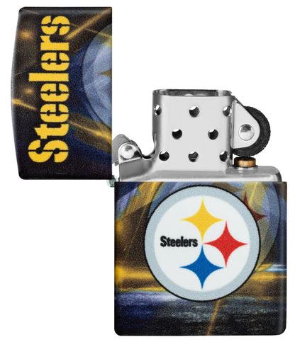 Zippo NFL Pittsburgh Steelers Team Spirit Design Black Matte Windproof Lighter