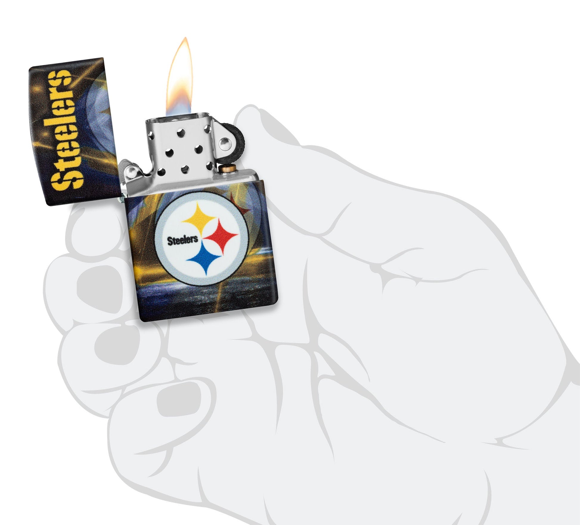 Zippo NFL Pittsburgh Steelers Team Spirit Design Black Matte Windproof Lighter
