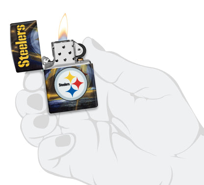 Zippo NFL Pittsburgh Steelers Team Spirit Design Black Matte Windproof Lighter