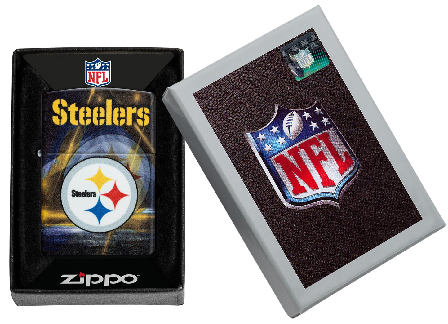 Zippo NFL Pittsburgh Steelers Team Spirit Design Black Matte Windproof Lighter