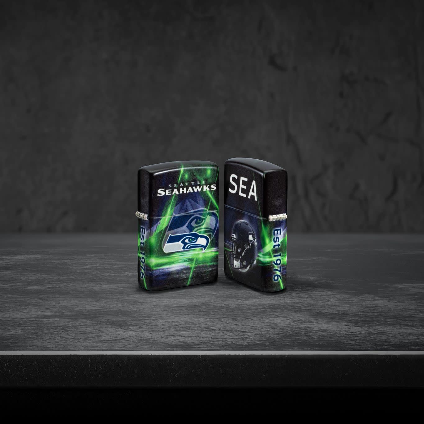 Zippo NFL Seattle Seahawks Team Spirit Design Black Matte Windproof Lighter