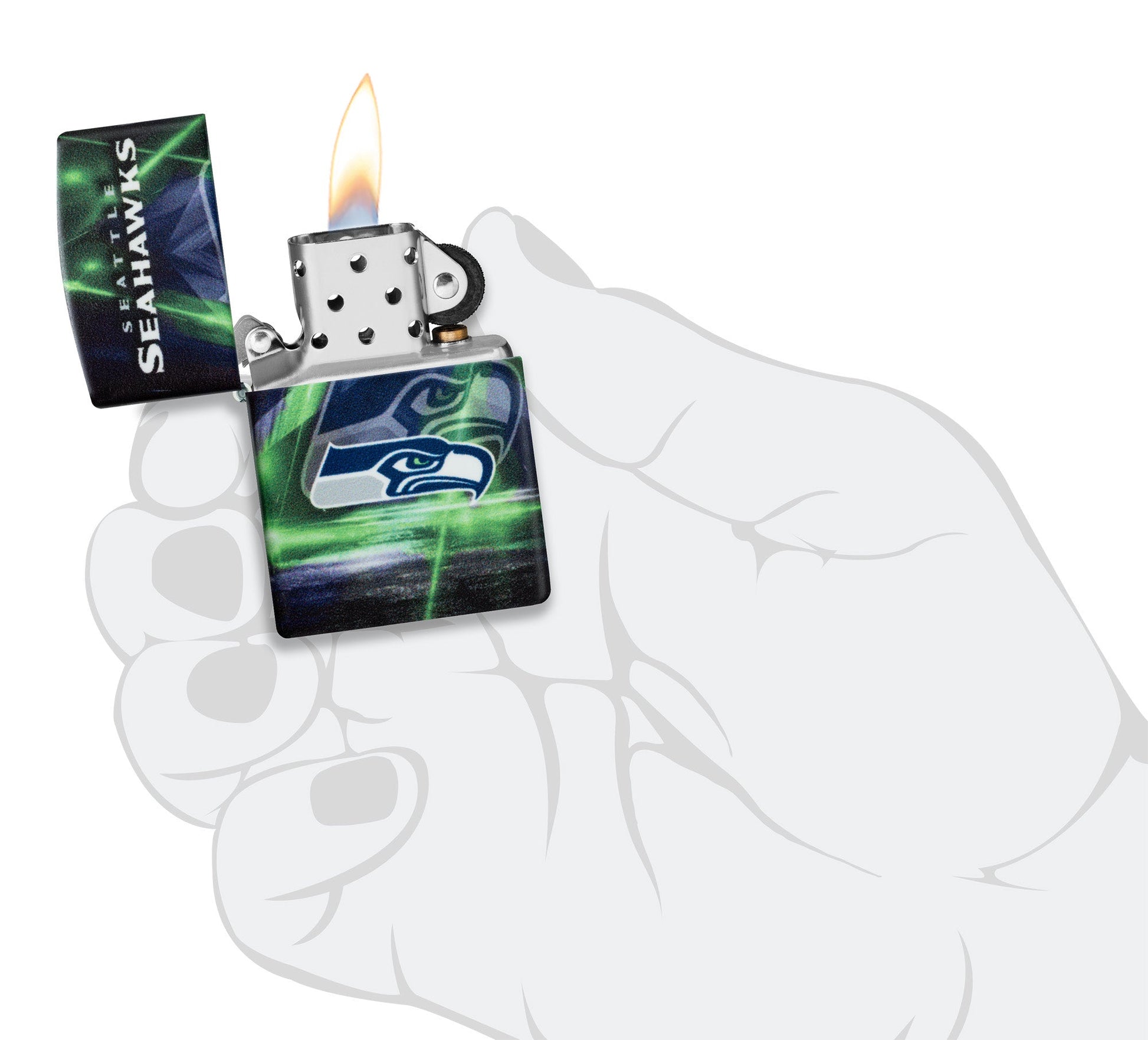 Zippo NFL Seattle Seahawks Team Spirit Design Black Matte Windproof Lighter