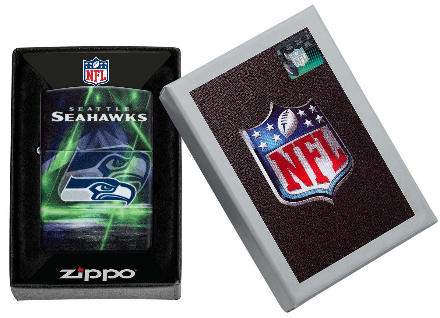 Zippo NFL Seattle Seahawks Team Spirit Design Black Matte Windproof Lighter