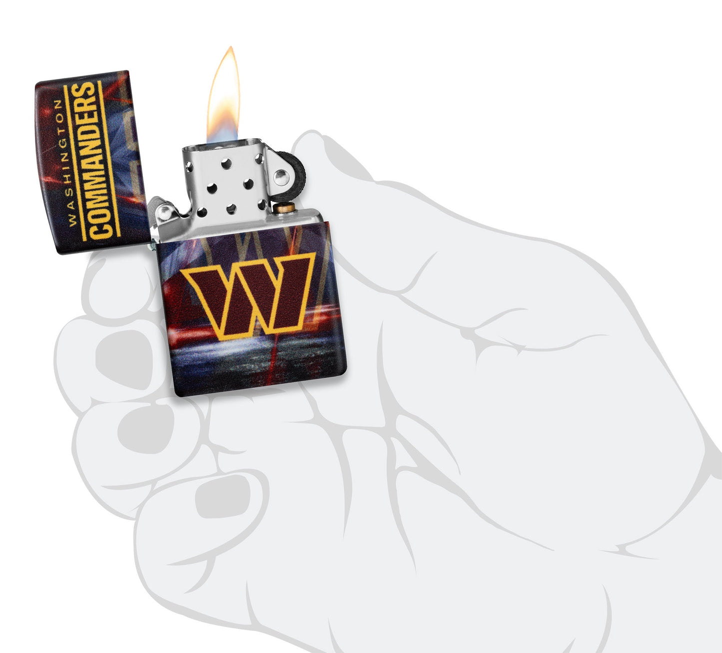 Zippo NFL Washington Commanders Team Spirit Design Black Matte Windproof Lighter