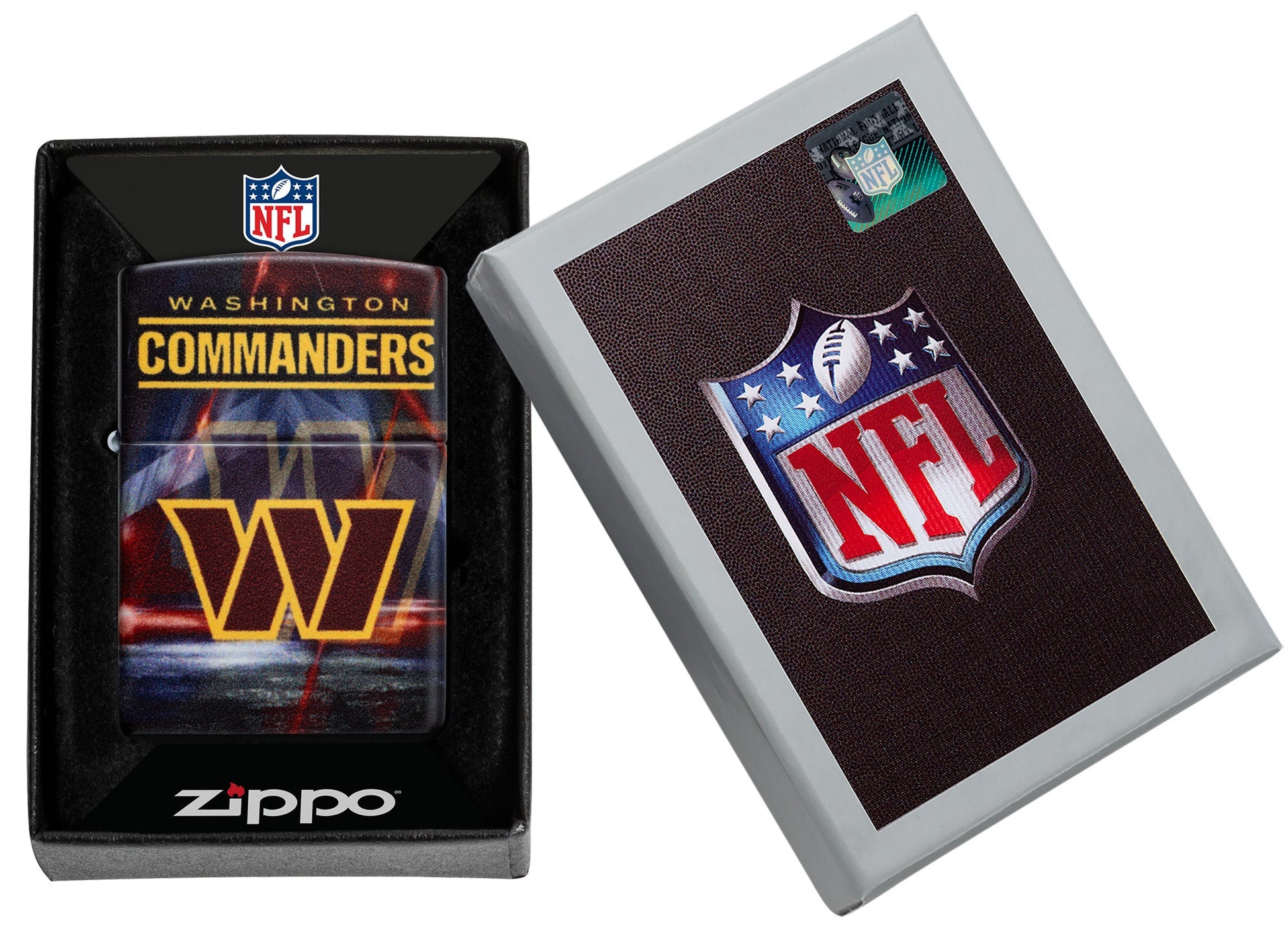Zippo NFL Washington Commanders Team Spirit Design Black Matte Windproof Lighter