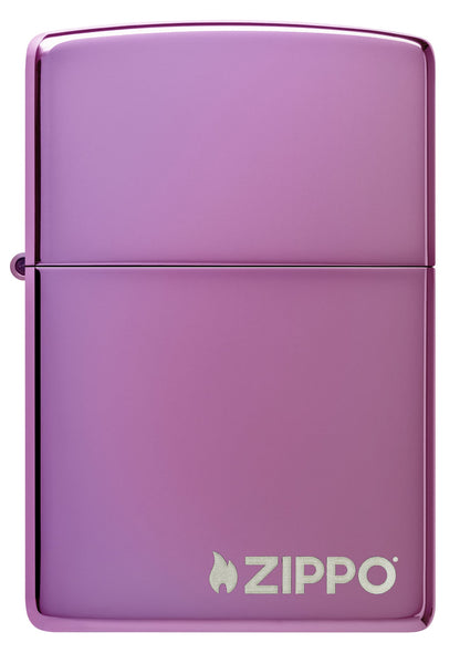 Zippo Classic High Polish Purple Windproof Lighter with Logo