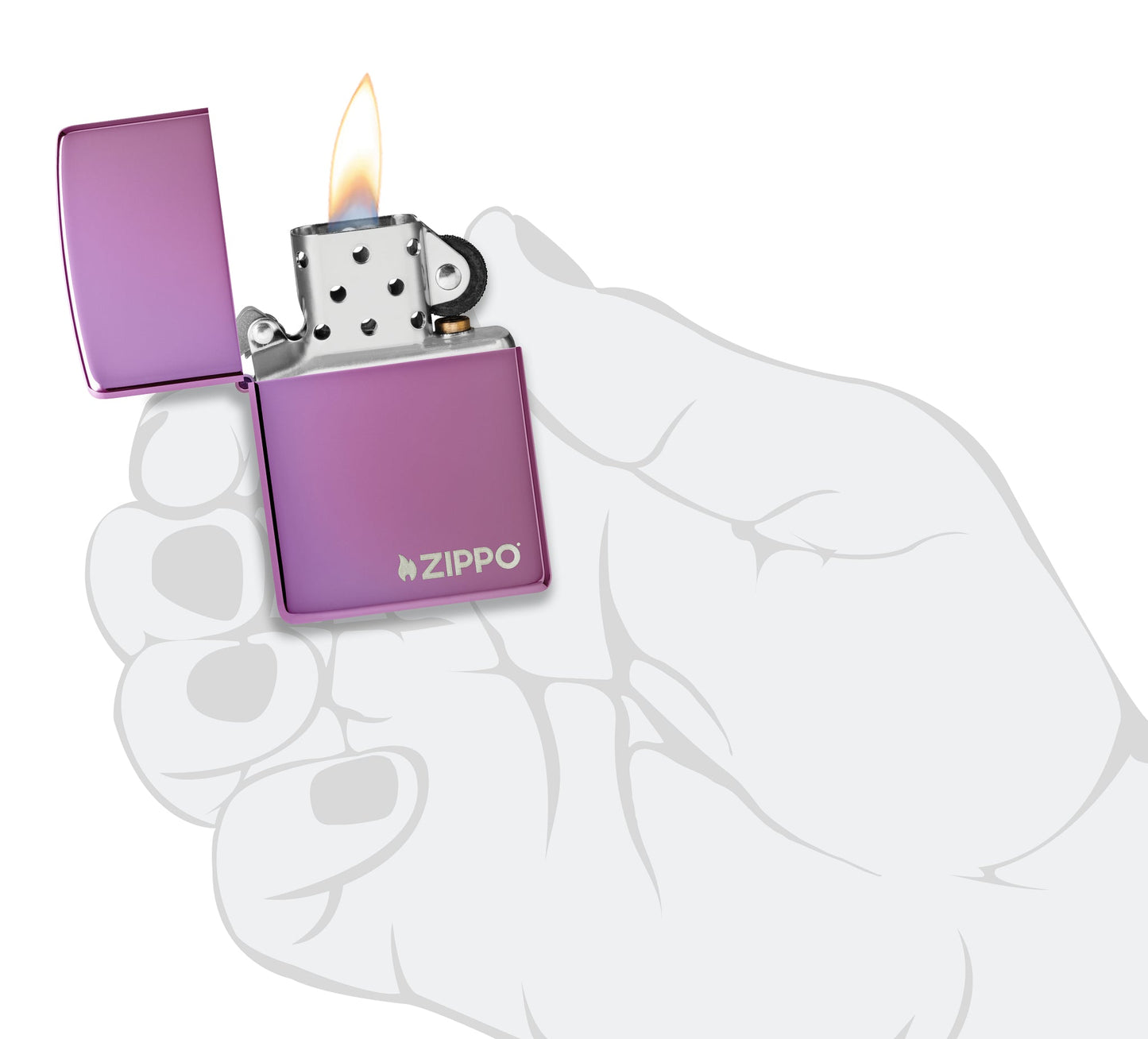 Zippo Classic High Polish Purple Windproof Lighter with Logo