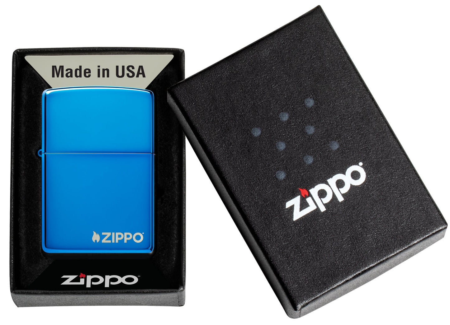 Zippo Classic High Polish Blue Logo Windproof Lighter