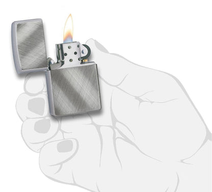 Zippo Classic Diagonal Weave Chrome Windproof Lighter