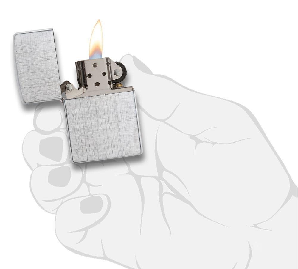 Zippo Classic Linen Weave Chrome Windproof Lighter