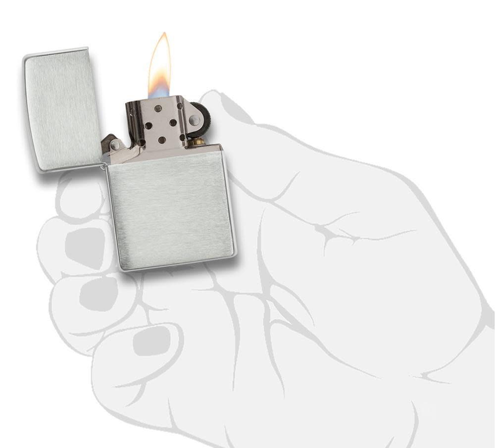 Zippo Luxury Brushed Sterling Silver Windproof Lighter