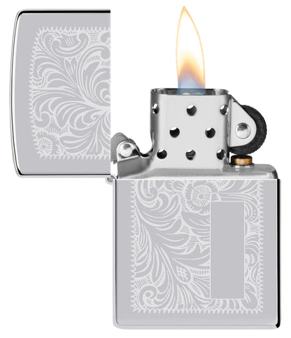 Zippo High Polish Chrome Venetian® Windproof Lighter