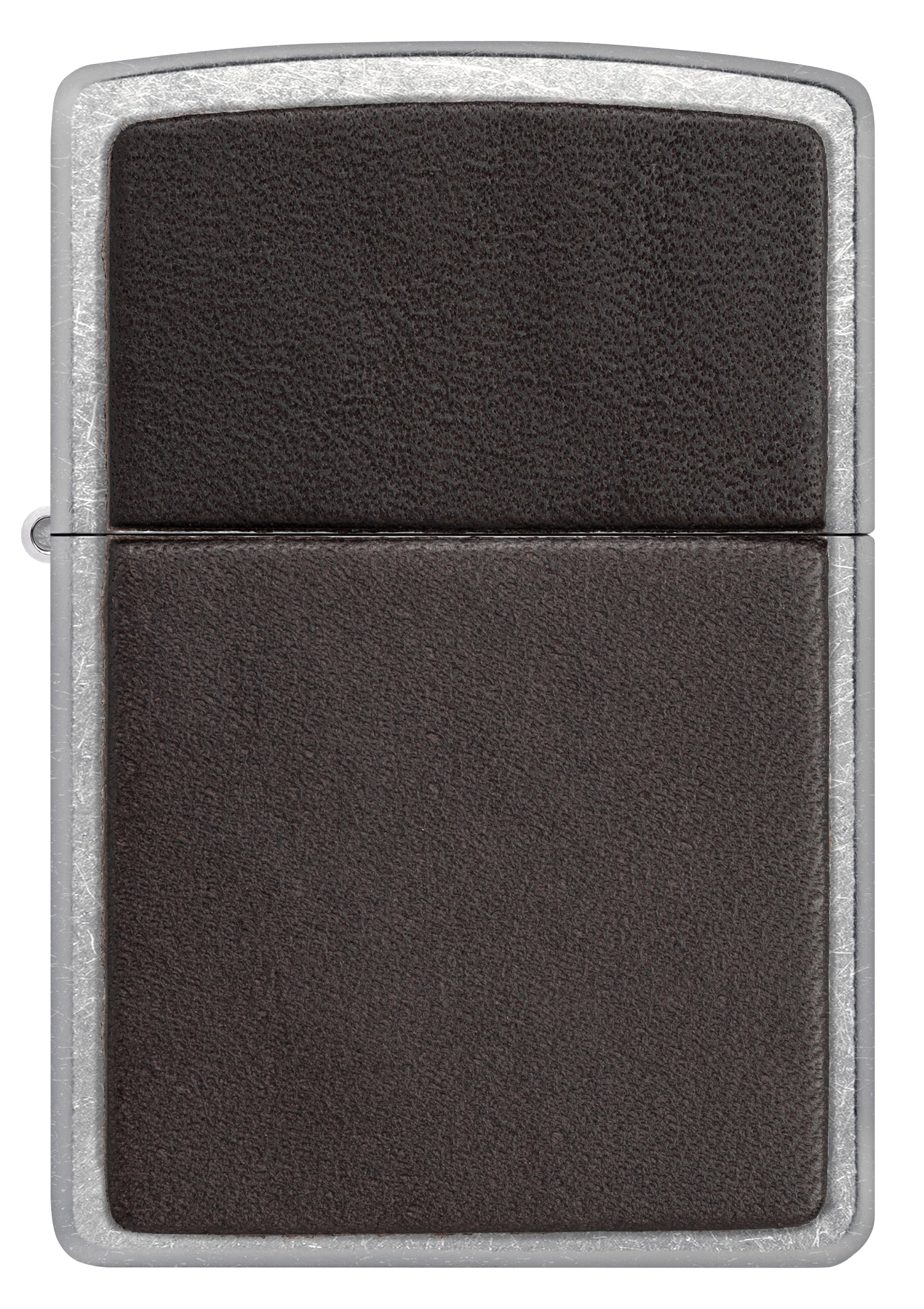 Zippo Brown Leather Emblem Street Chrome Windproof Lighter
