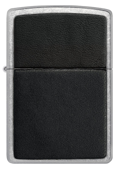 Zippo Black Leather Emblem Street Chrome Windproof Lighter