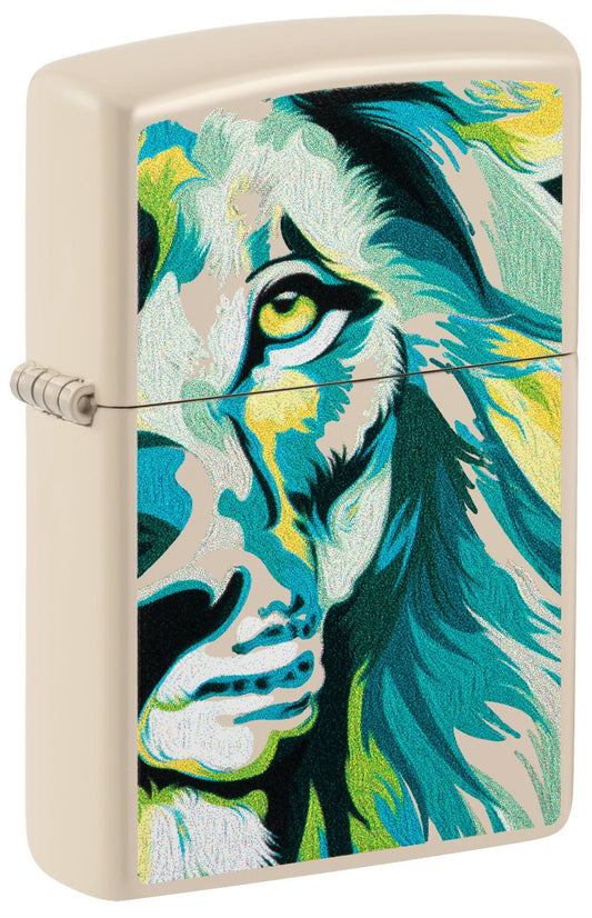 Zippo Lion Design Flat Sand Windproof Lighter