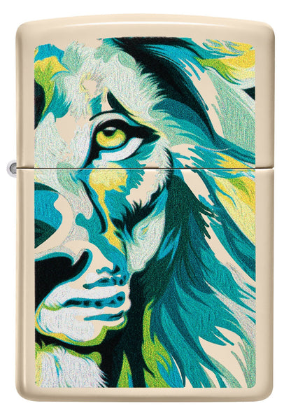 Zippo Lion Design Flat Sand Windproof Lighter
