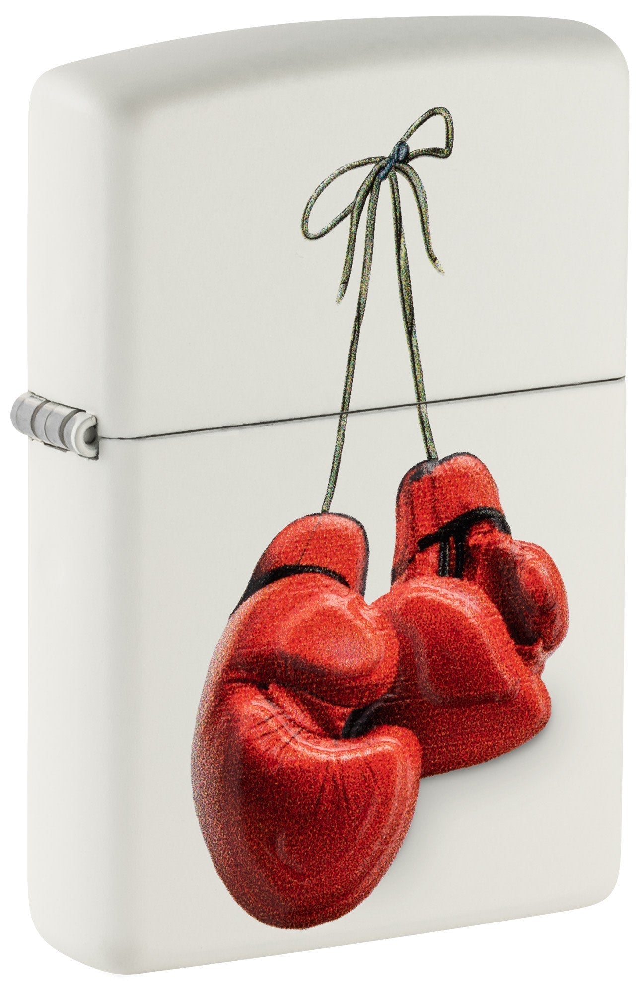 Zippo Boxing Design Texture Print White Matte Windproof Lighter