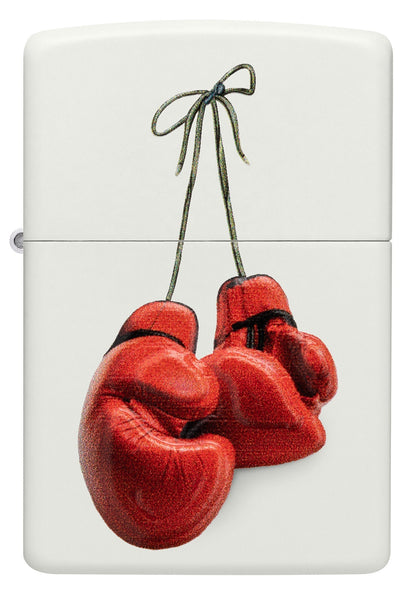 Zippo Boxing Design Texture Print White Matte Windproof Lighter