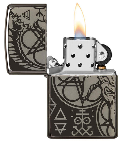 Zippo Occult Design High Polish Black Windproof Lighter