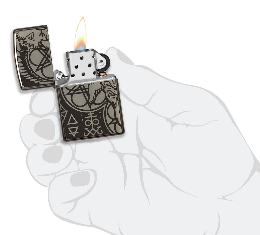 Zippo Occult Design High Polish Black Windproof Lighter