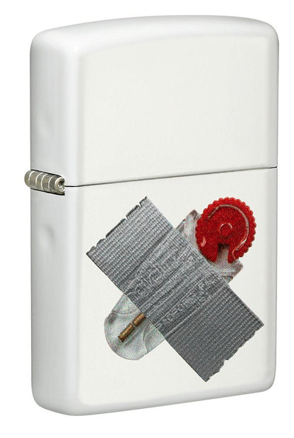 Zippo Taped Flint Dispenser Design White Matte Windproof Lighter