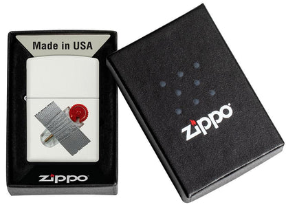 Zippo Taped Flint Dispenser Design White Matte Windproof Lighter