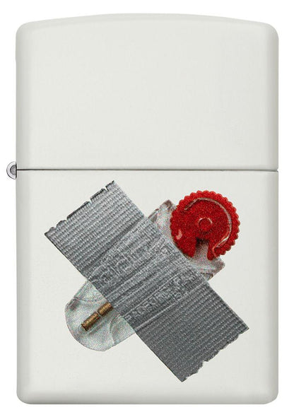 Zippo Taped Flint Dispenser Design White Matte Windproof Lighter