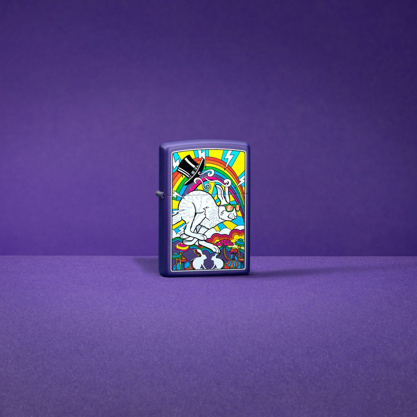 Zippo White Rabbit Design Purple Matte Windproof Lighter
