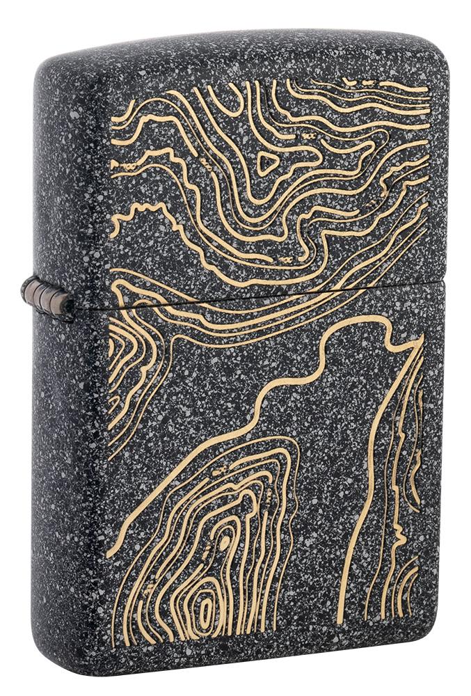 Zippo Topo Map Design Iron Stone Windproof Lighter