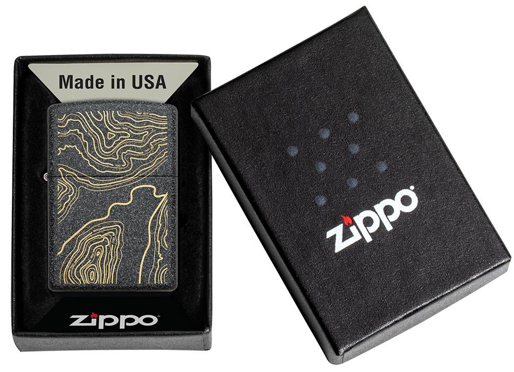Zippo Topo Map Design Iron Stone Windproof Lighter