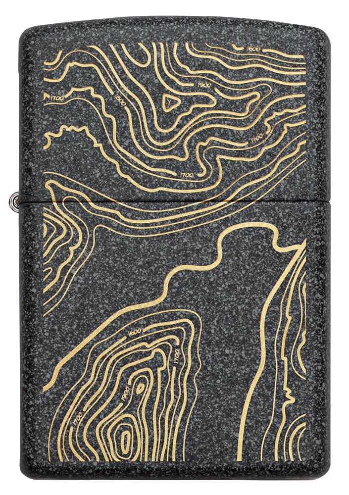 Zippo Topo Map Design Iron Stone Windproof Lighter