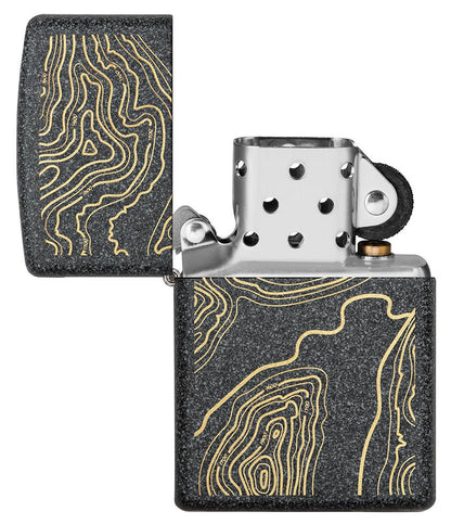 Zippo Topo Map Design Iron Stone Windproof Lighter