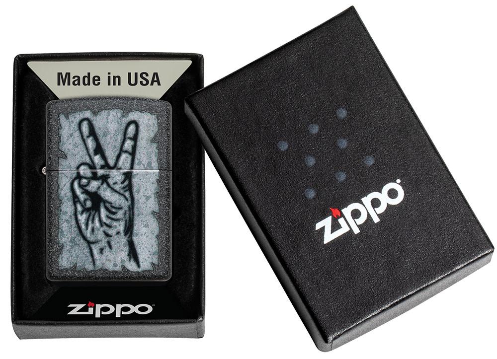 Zippo Graffiti Peace Design Iron Stone Windproof Lighter