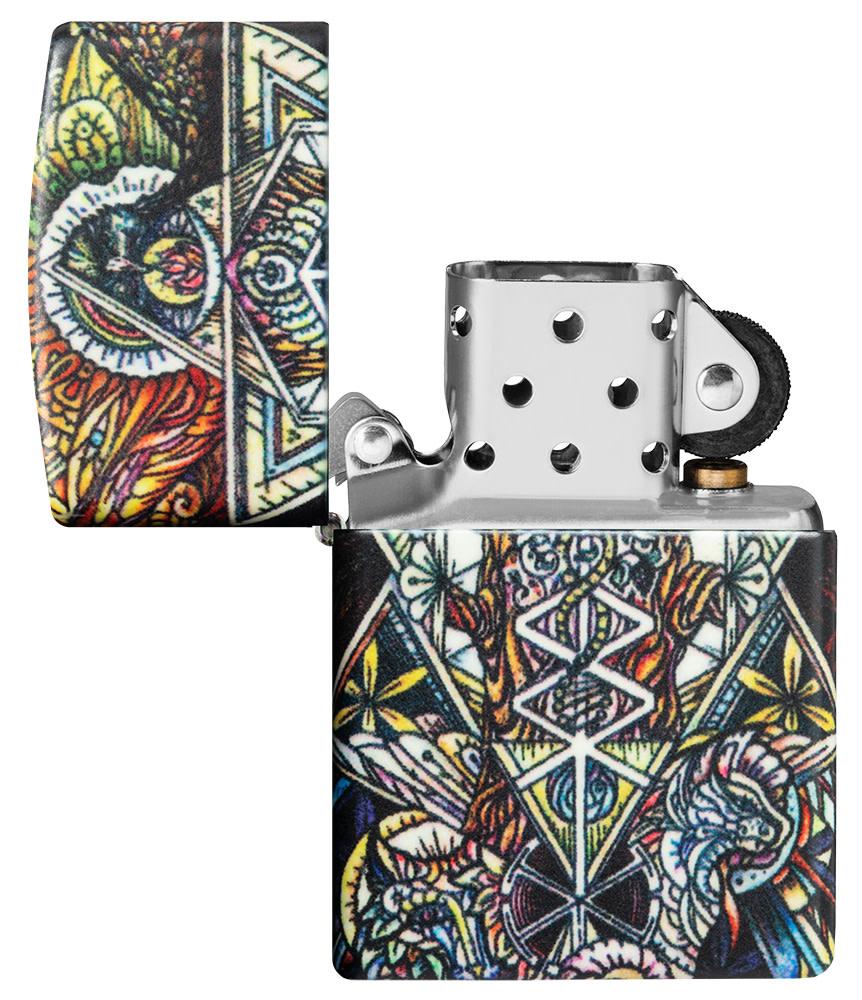 Zippo Abstract Psychedelia 540 Color Glow-In-The-Dark Windproof Lighter