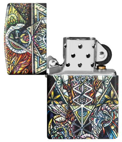 Zippo Abstract Psychedelia 540 Color Glow-In-The-Dark Windproof Lighter