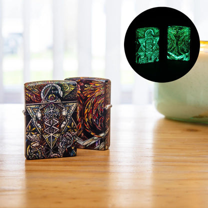Zippo Abstract Psychedelia 540 Color Glow-In-The-Dark Windproof Lighter
