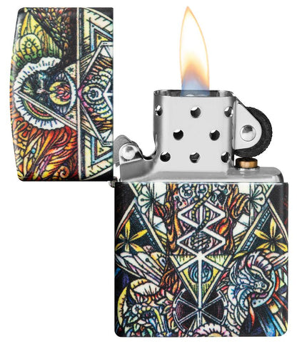 Zippo Abstract Psychedelia 540 Color Glow-In-The-Dark Windproof Lighter