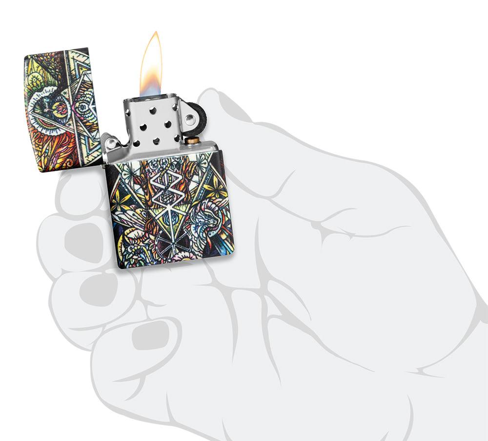 Zippo Abstract Psychedelia 540 Color Glow-In-The-Dark Windproof Lighter