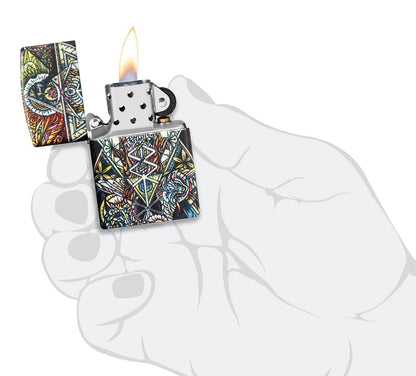 Zippo Abstract Psychedelia 540 Color Glow-In-The-Dark Windproof Lighter