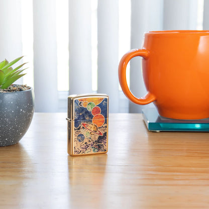 Zippo Fusion Space High Polish Brass Windproof Lighter