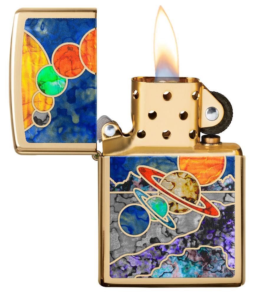 Zippo Fusion Space High Polish Brass Windproof Lighter