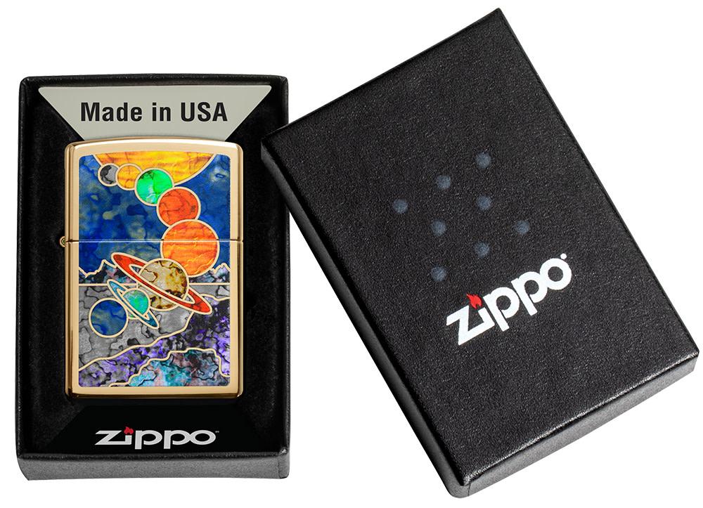Zippo Fusion Space High Polish Brass Windproof Lighter