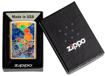 Zippo Fusion Space High Polish Brass Windproof Lighter
