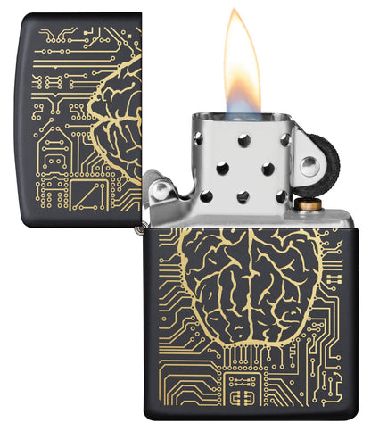 Zippo Artificial Intelligence Black Matte Windproof Lighter